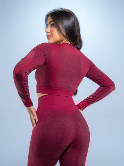 Conjunto Bfor Vinho manga longa