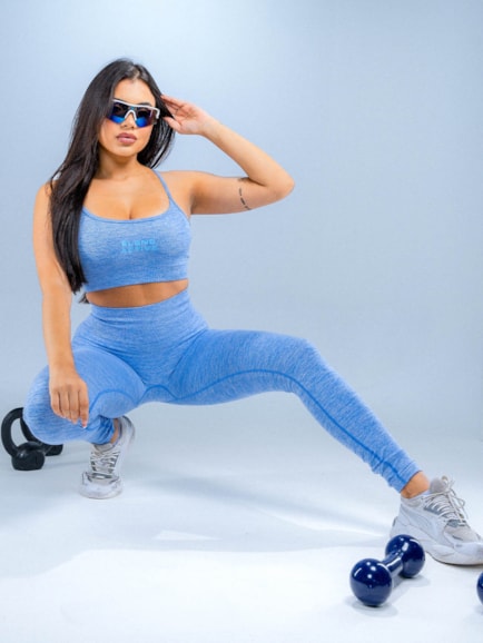Conjunto Julia  Duomix Mescla Algodão Doce Azul Claro