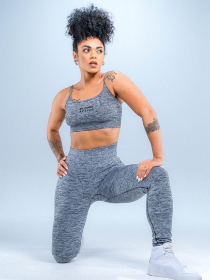 Conjunto Julia Duomix Mescla Cinza e Preto