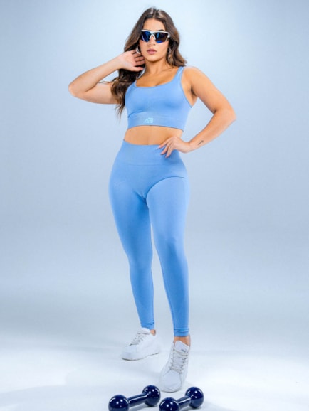 Top Bfor Emana Algodão Doce Azul Claro